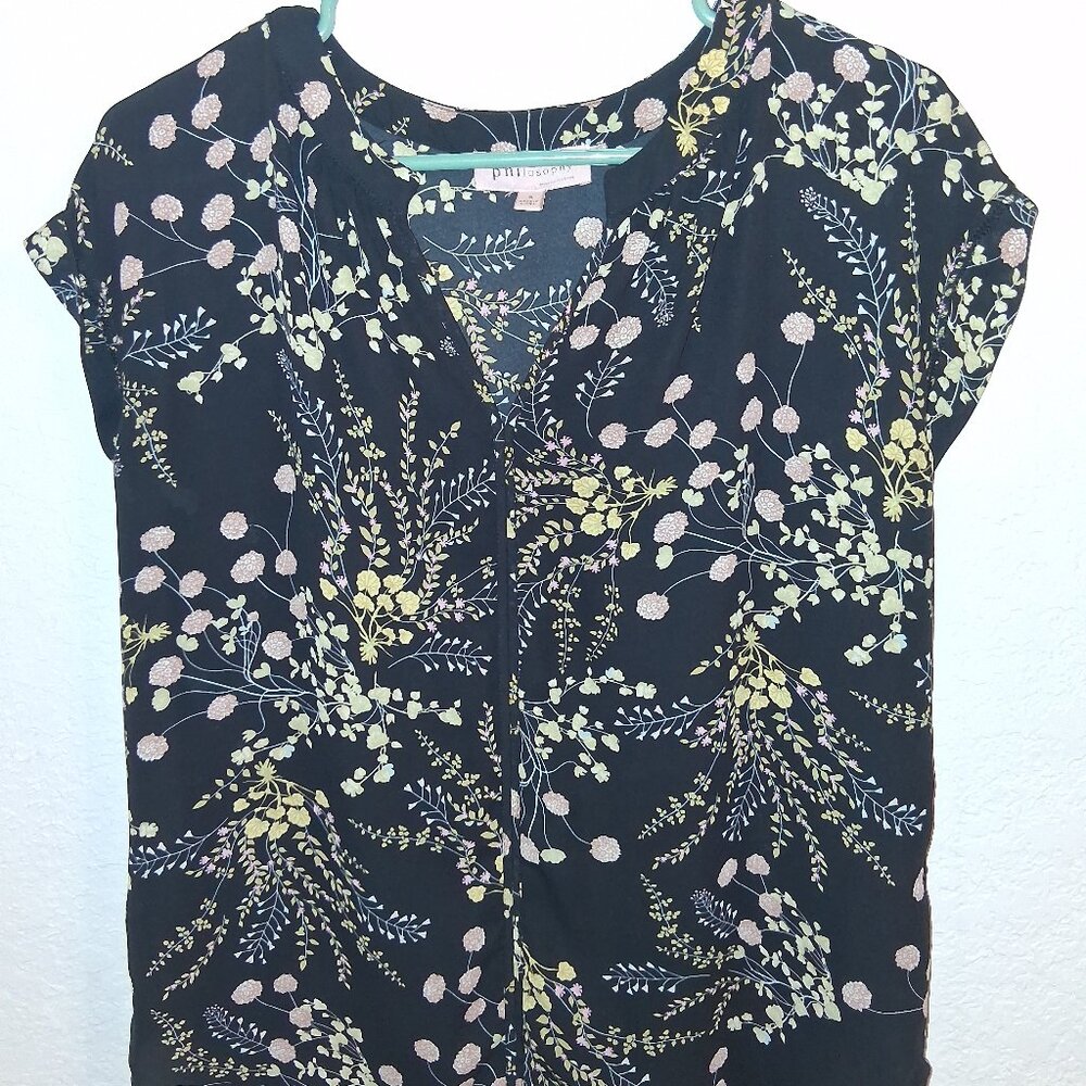 Philosophy Womens Floral Blouse Size S